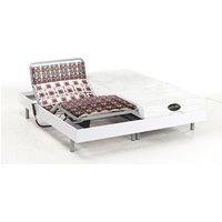 Relaxbett elektrisch - Matratzen mit Memory Schaum & Bambus - LYSIS III von NATUREA - mit OKIN-Motor - 2 x 90 x 200 cm - Weiß von NATUREA