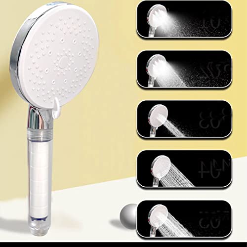 Sparduschkopf wassersparend,Duschkopf hochdruck, Duschkopf mit kalkfilter, 5 Strahlarten - praktischer Duschkopf von NAUXIU