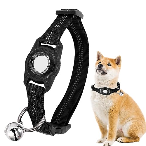 NAVESO 100% wasserdichte Integrierte Hundehalsband, Hundehalsband für Integriertes Apple AirTag Halsband GPS mit Hartem PC AirTag Halterungsgehäuse für Kleine & Große Hunde von NAVESO