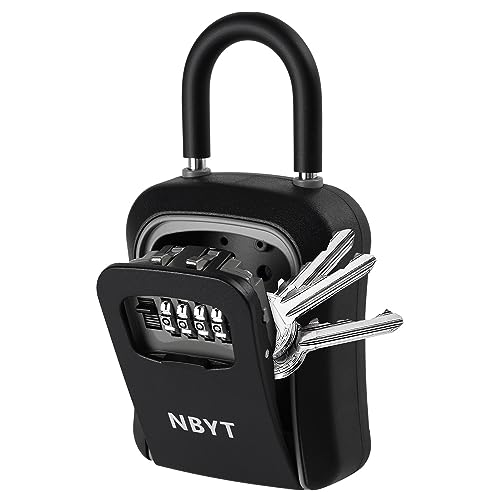 NBYT Tragbares Zahlenschloss Schlüsselkasten, für Hausschlüssel, Schlüsselverstecker, um einen Schlüssel draußen zu verstecken, wasserdichter Schlüsselsafe (mit Bügel) von NBYT