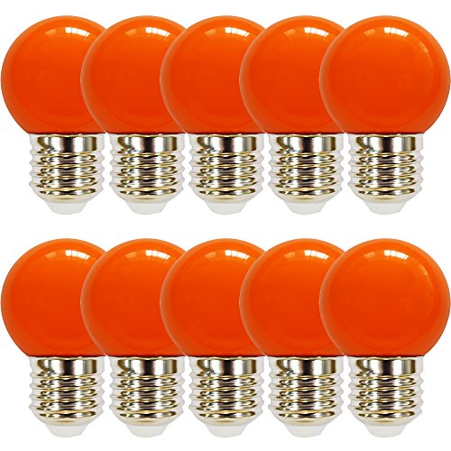 NCC-Licht 10 x LED Leuchtmittel Tropfen Kugel 2W E27 360° ORANGE von NCC-Licht