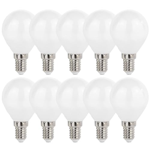 NCC-Licht LED Filament Leuchtmittel P45 Tropfen 6W E14 matt 800lm 840 Neutralweiß 4000K (10 Stück) von NCC-Licht