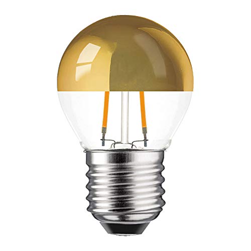 NCC-Licht LED Filament Leuchtmittel Tropfen 2W = 25W E27 Kopfspiegel Gold Glühfaden extra Warmweiß 2200K retrofit Nostalgie von NCC-Licht