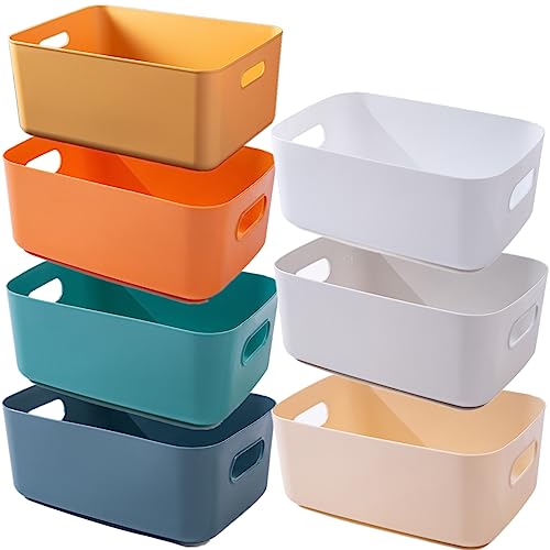 NCRGB 7 Farben Aufbewahrungsbox Kunststoff Aufbewahrungskorb mit Griffen 25×18×10cm,Badezimmer Küchenschrank Organizer,Aufbewahrungskorb Aufbewahrungsbox Küche,Boxen Aufbewahrung für Küche,Bad von NCRGB