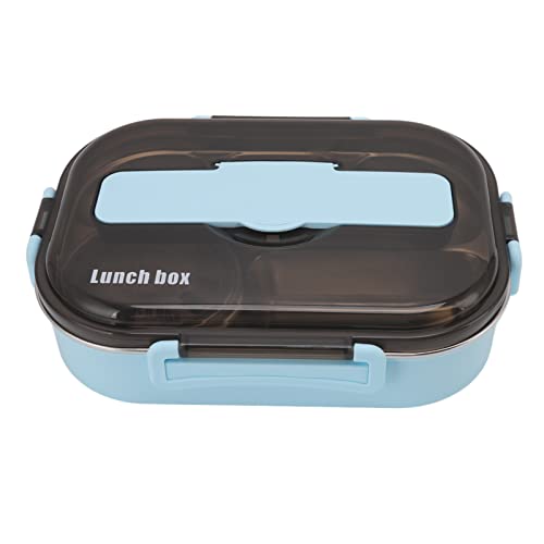 Bento-Lunchbox aus Edelstahl, Thermobox Mit Suppenschüssel, Essstäbchen, Löffel, 5 Fächer, Bento-Box Für Männer Und Frauen(Blau) von NDNCZDHC