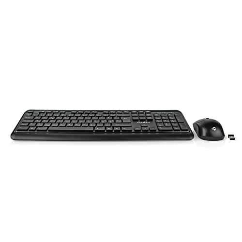 Nedis KBMCW100BKND Maus und Tastatur-Set | Wireless | Maus- und Tastaturverbindung: USB | 800/1200 / 1600 DPI | Einstellbar DPI | QWERTY | ND-Layout von NEDIS