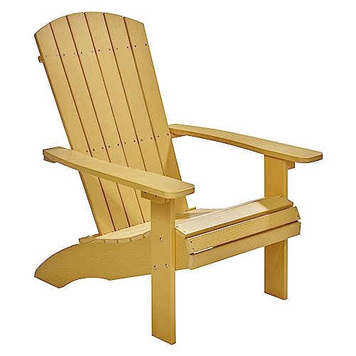 NEG Design Adirondack Stuhl Marcy Westport-Chair Sessel täuschend echte Holzoptik, wetterfest, UV- und farbbeständig gelb von NEG