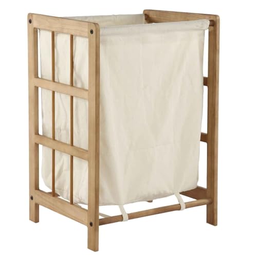 NEG Wäschetruhe BABYLON (naturbraun) Wäschekorb aus Echtholz mit Baumwoll-Einlage von NEG
