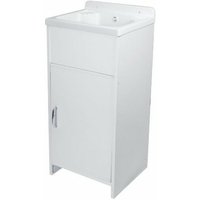Platzsparender PVC-Waschtischunterschrank 42,5x35 cm mit Waschbecken von NEGRARI