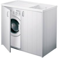 Waschmaschinenabdeckung mit Schrank aus pvc Weiss 109x60 cm mod. Silvestro von NEGRARI