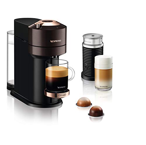Nespresso De'Longhi ENV 120.BWAE Vertuo Next Premium Kaffeekapselmaschine mit Milchaufschäumer, Braun von NESPRESSO