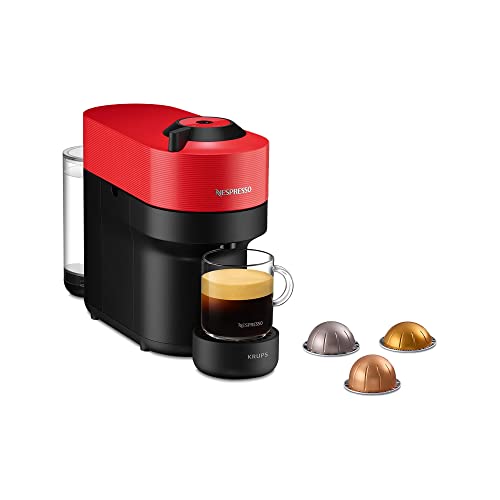 Nespresso Krups XN9205 Vertuo Pop Kaffeekapselmaschine | Kapazität: 560 ml | automatische Kapselerkennung | One-Touch-System | 4 Tassengrößen | verkürzte Aufheizzeit | nachhaltig | Spicy Red von Nespresso