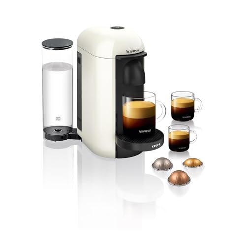 Nespresso Krups XN9031 Vertuo Plus Kaffeekapselmaschine | 1,1 L Wassertank | Kapselerkennung durch Barcode | 6 Tassengrößen | Power-Off Funktion | 54% aus recyceltem Kunststoff | Weiß von NESPRESSO