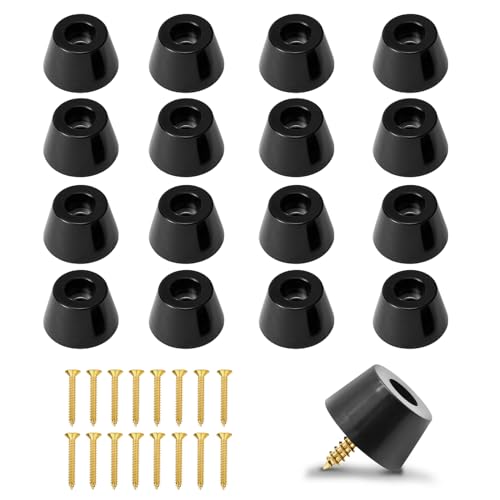16 Stück Gummifüße Schraubbar, Rund Füße für Möbel mit Schrauben Schwarz Ø 20 x H 13 mm rutschfeste Gummipuffer Möbelfüße für Alle Arten von Kleinmöbeln, Elektronik Und Anwendung von NEUSID