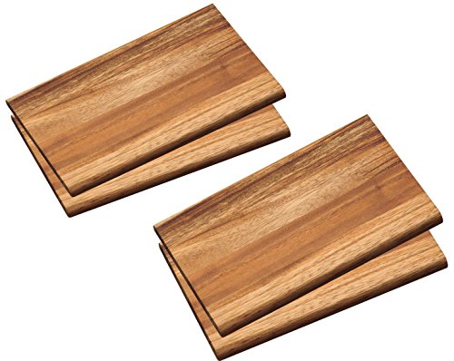 Neustanlo® 4er Set Frühstücksbrett aus FSC zertifiziertem Akazien Holz von NEUSTANLO