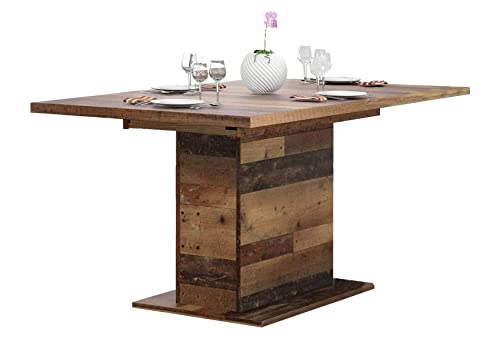 FORTE Clif Esstisch ausziehbar, Holzwerkstoff, Old-Wood Vintage 160-200 x 76,6 x 90 cm von Forte