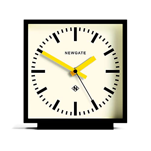 NEWGATE® Amp Silent Sweep Kaminuhr – 'No Tick' – eine Moderne Kaminuhr – Uhren für Wohnzimmer – Bürouhr – Schreibtischuhr – Kaminuhren – Bahnhofszifferblatt (Gelb) von NEWGATE
