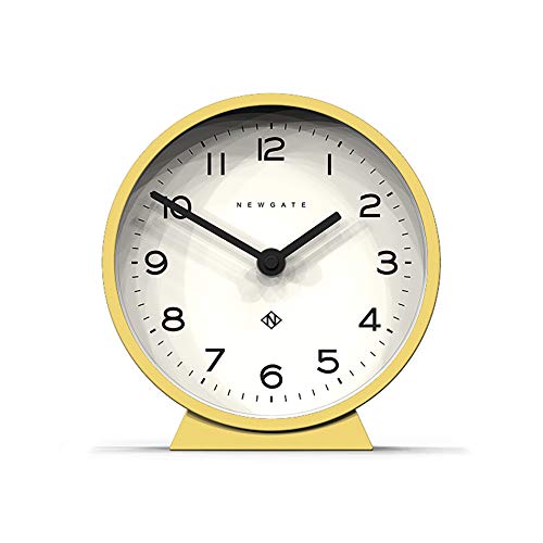 NEWGATE® M Mantel - Silent Sweep Kaminuhr - 'No Tick' - Moderne Kaminuhr - Kleine Uhr - Wohnzimmeruhr - Bürouhr - Tischuhr - Kaminuhr - Minimalistisches Zifferblatt (Gelb) von NEWGATE