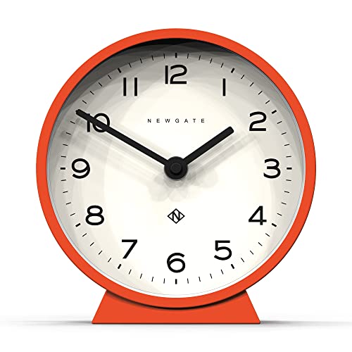 NEWGATE® M Mantel - Silent Sweep Kaminuhr - 'No Tick' - Moderne Kaminuhr - Kleine Uhr - Wohnzimmeruhr - Bürouhr - Tischuhr - Kaminuhr - Minimalistisches Zifferblatt (Pumpkin Orange) von NEWGATE