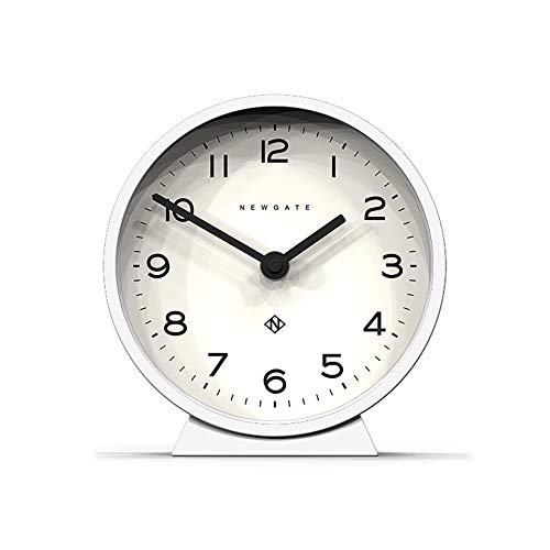 NEWGATE® M Mantel - Silent Sweep Kaminuhr - 'No Tick' - Moderne Kaminuhr - Kleine Uhr - Wohnzimmeruhr - Bürouhr - Tischuhr - Kaminuhr - Minimalistisches Zifferblatt (Weiss) von NEWGATE