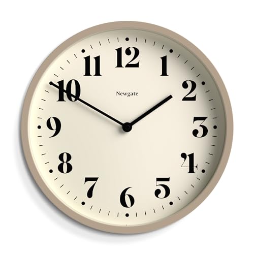 NEWGATE® Moderne Wanduhr mit Zahl vier – kleine Wanduhren – runde Uhr – Küchenuhr – Uhren für Wohnzimmer – Bürouhr – modernes Gehäuse – minimalistisches Zifferblatt (Stein) von NEWGATE