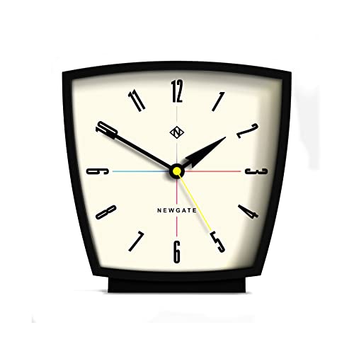 NEWGATE® Odyssey Kaminuhr – geräuschloses Sweep-Uhrwerk – moderne Kaminuhr – kleine Uhr – Uhren für Wohnzimmer – Bürouhr – Schreibtischuhr – arabisches Zifferblatt (schwarz) von NEWGATE