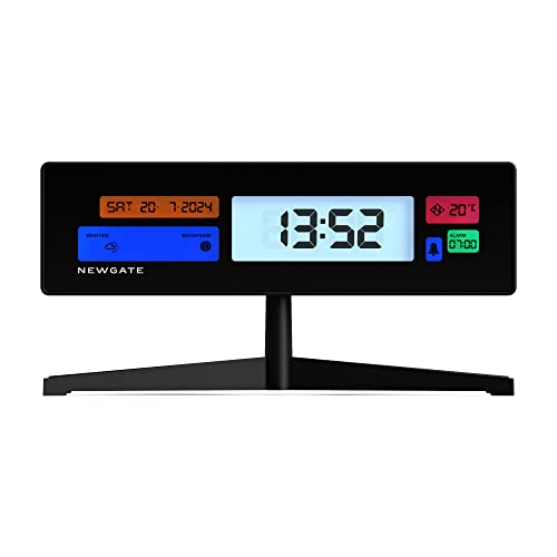 NEWGATE® Supergenius LCD Wecker - Nachttischuhr - Schreibtischuhr - Digitaluhr - Digitalwecker - Schlafzimmer Zubehör - LCD Display - Bürouhr (Schwarz) von NEWGATE