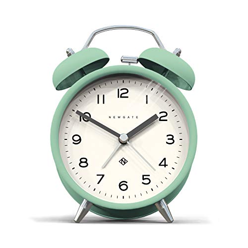 NEWGATE ® Charlie Bell Echo Alarm – Kleiner moderner Nachttischwecker – Schlafzimmerzubehör – Wecker – Schreibtischzubehör – Nachttischuhr – Arabische Ziffern (Neo-Minze) von NEWGATE