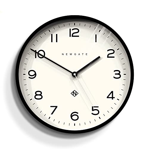NEWGATE Number Three Echo Moderne Wanduhr Wanduhren – Runde Uhr – Küchenuhr – Uhren für Wohnzimmer – Bürouhr – Numerisches Zifferblatt (Höhle Schwarz) von NEWGATE