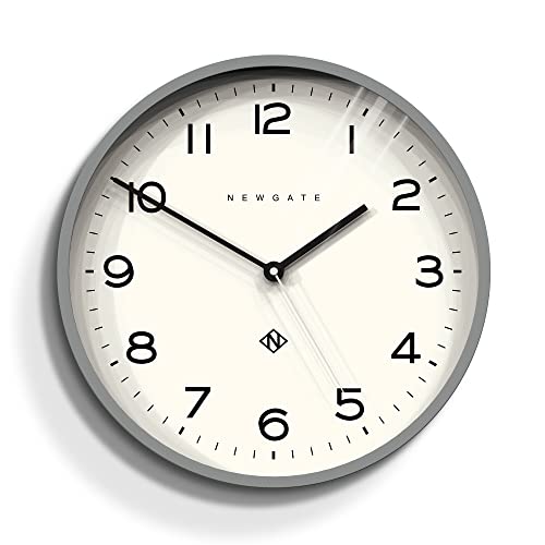 NEWGATE Number Three Echo Moderne Wanduhr Wanduhren – Runde Uhr – Küchenuhr – Uhren für Wohnzimmer – Bürouhr – Numerisches Zifferblatt (Vornehmes Grau) von NEWGATE
