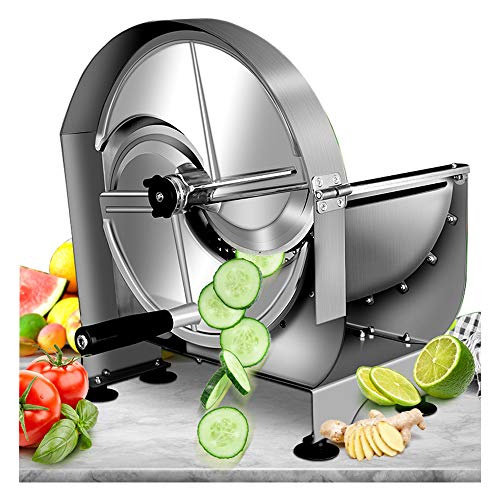 NEWTRY Allesschneider Manuelle Obst- und Gemüseschneider 1-15mm Dicke Einstellbare Super Dünne Scheibe Schneidemaschine für Zitronen Kartoffel Ingwer von NEWTRY
