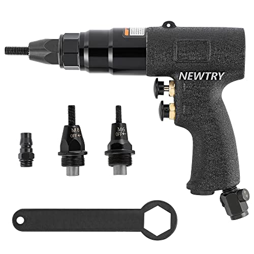 NEWTRY Nietmutter-Pistole Pneumatisches Nietwerkzeug Nietzange Druckluft 3/16 “ bis 5/16" (mit M5, M6, M8 Kopf) von NEWTRY