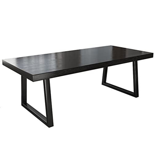 Büroschreibtisch Nordic Massivholz Schwarz Computertisch Schreibtisch Konferenztisch Schreibtisch, Stabile Tischbeine aus Metall für einfache Montage von NGKEC