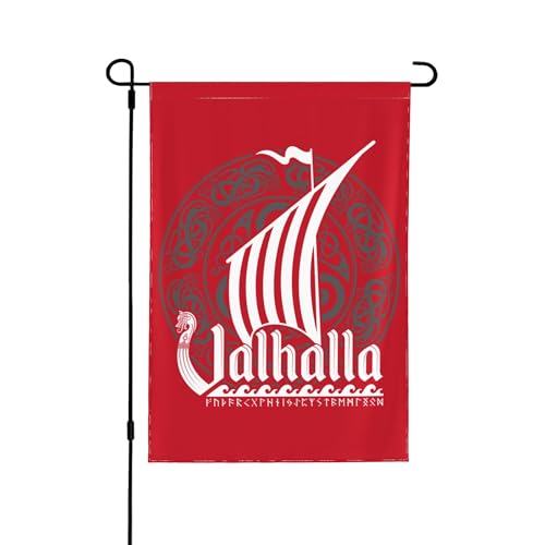 30 x 45 cm, doppelseitig bedruckte Gartenflagge, Wikinger, skandinavischer Drachenkopf, Boot, Valhalla, Heimdekoration, Hof, Rasen, hängende Flaggen von NIBABA