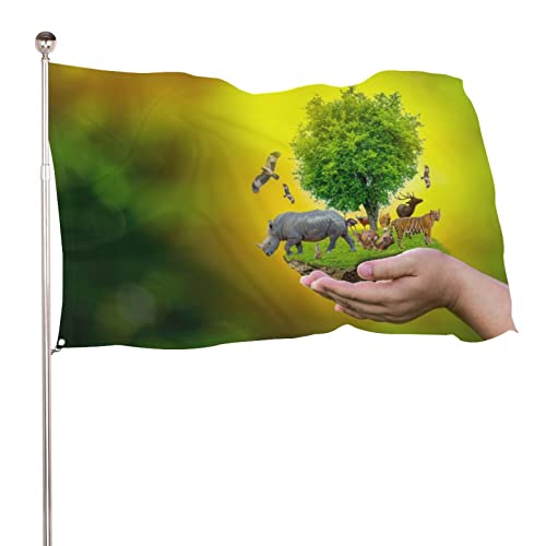 Dekorative Gartenflagge, Hof-Banner, Tierschutztage, Druck, alle Jahreszeiten, Feiertage, Willkommensgartenflaggen, Rasendekoration, 90 x 150 cm von NIBABA