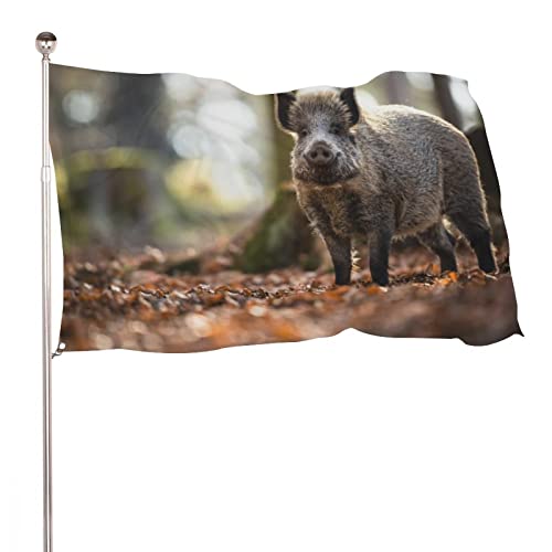 Dekorative Hausflagge, Hof-Banner, Wildschwein-Druck, Urlaub, Willkommen, Gartenflaggen, Rasen, hängende Dekoration, 120 x 180 cm von NIBABA