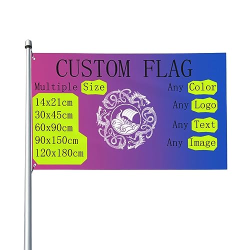 Dekorative personalisierte Flagge Yard Banner, eine Seite doppelseitig Farbe/Logo/Foto/Textdruck, benutzerdefinierte Flagge Wikingerschiff Garten Flaggen Rasen hängende Dekoration mehrere Größen von NIBABA
