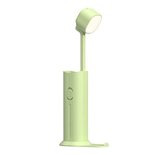 NICERAM Kabellose Büro-Tischlampe, LED-Nachtlicht für Studenten Kinder Rosa/Grün/Weiß USB-Schreibtischlampen mit 1200mAh/5000mAh abnehmbarem Ladegerät für (3 Helligkeiten) von NICERAM