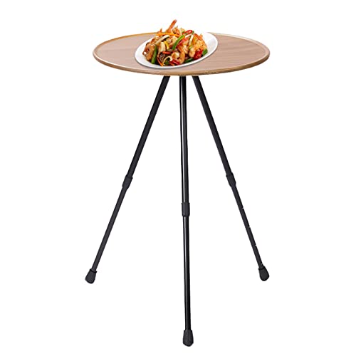 NICERAM Outdoor-Klapptisch - 3 Fuß tragbarer Speisekartentisch | Tragbarer runder Tisch mit verstellbaren Beinen, Reiseausrüstung für Camping und Selbstfahrer von NICERAM