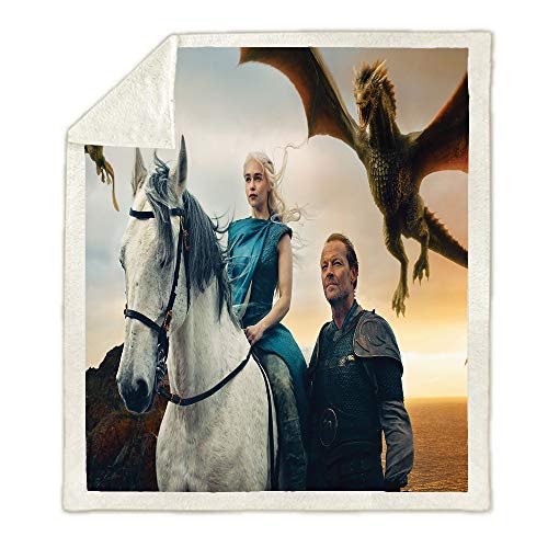 NICHIYO Game of Thrones Decke, Cartoon und Animation Fleecedecke für Erwachsene und Kinder, 100% Mikrofaser, für Schlafsofa und Sofa (9.150 cm x 200 cm) von NICHIYO