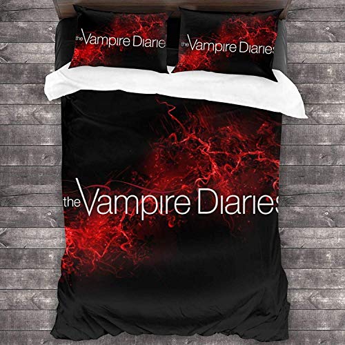 NICHIYO The Vampire Diaries Bettwäsche-Set - Bettbezug und Kissenbezug, Mikrofaser, 3D-Digitaldruck dreiteiliger Bettwäsche (6,Single 135 x 200 cm) von NICHIYO