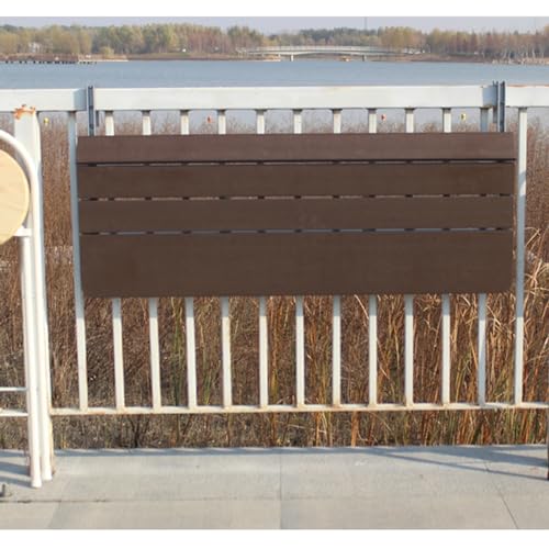 NIZAME Hängeschienen-Tische für Draußen, 5-stufig Höhenverstellbarer Kleiner Klapptisch, Kleiner Klappbarer Platzsparender Serviertisch für Terrasse, Garten, Veranda (Color : Wood, Size : 60x37cm) von NIZAME