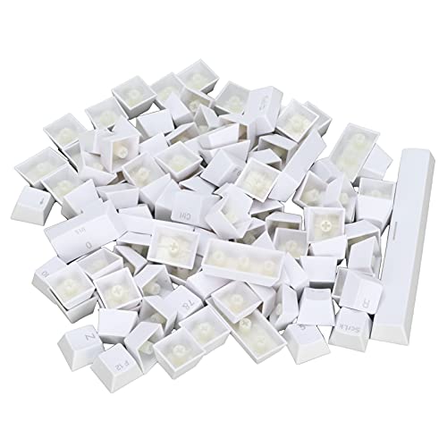 NIZUUONE PBT-Tastenkappen, Ergonomisches, ölbeständiges, Buntes Tastenkappen-Set für Mechanische Tastatur, 108 Tasten (White) von NIZUUONE