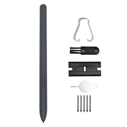 Tab S6 Lite Stylus, Ersatz für SM P610 P615 Tablet mit 5 Stylus-Spitzen, Auswurfstift, Pinsel, Pinzette und Kunststoffklinge (Black) von NIZUUONE