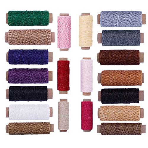 20PCS Leder Wachsfaden,Zodors Nähen Wachsfaden Leder Nähen Nähgarn Nähgarn 656 Yards 150D Nähen Wachsfaden Leder Werkzeug Leder Nähen Nähgarn für Lederhandwerk DIY Sewing Craft Lederbearbeitung, rot von NN/A