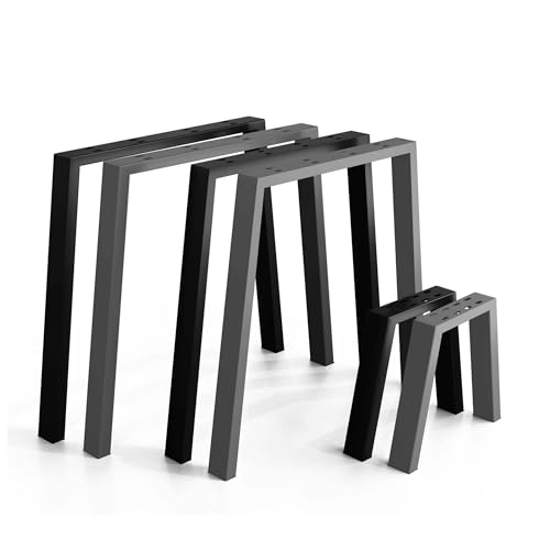 NOGGI: 2 Tischkufen metall (70/90x70cm-schwarz-Esstisch) I Tischbeine U-Form I Möbelfüße für Dein DIY Schreib-, Couch-, Wohnzimmer- oder Bartisch Projekt I moderne Scandic Legs aus Vierkantprofilen von NOGGI - Home Decor Masters