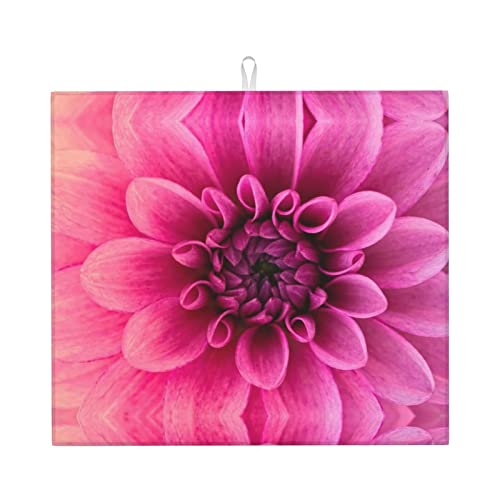 Pink Dahlia XL, Größe 40,6 x 45,7 cm, Abtropfmatte für Küchentheke, spülmaschinenfest von NOLACE