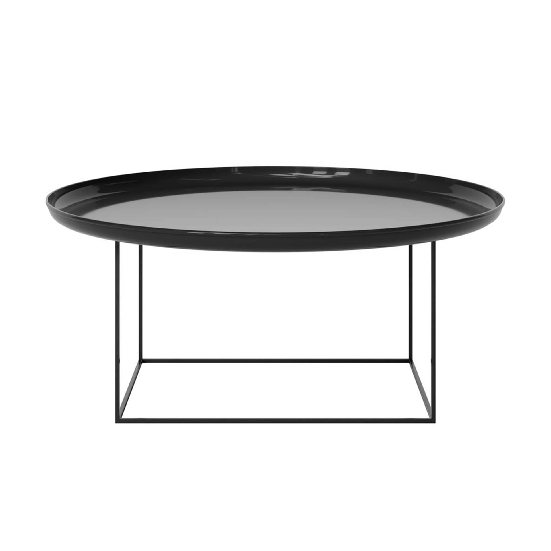 NORR 11 - Duke Large Beistelltisch/Couchtisch Ø 90cm lackiert - obsidian/glänzend/Tischplatte abnehmbar/H: 43cm von NORR 11