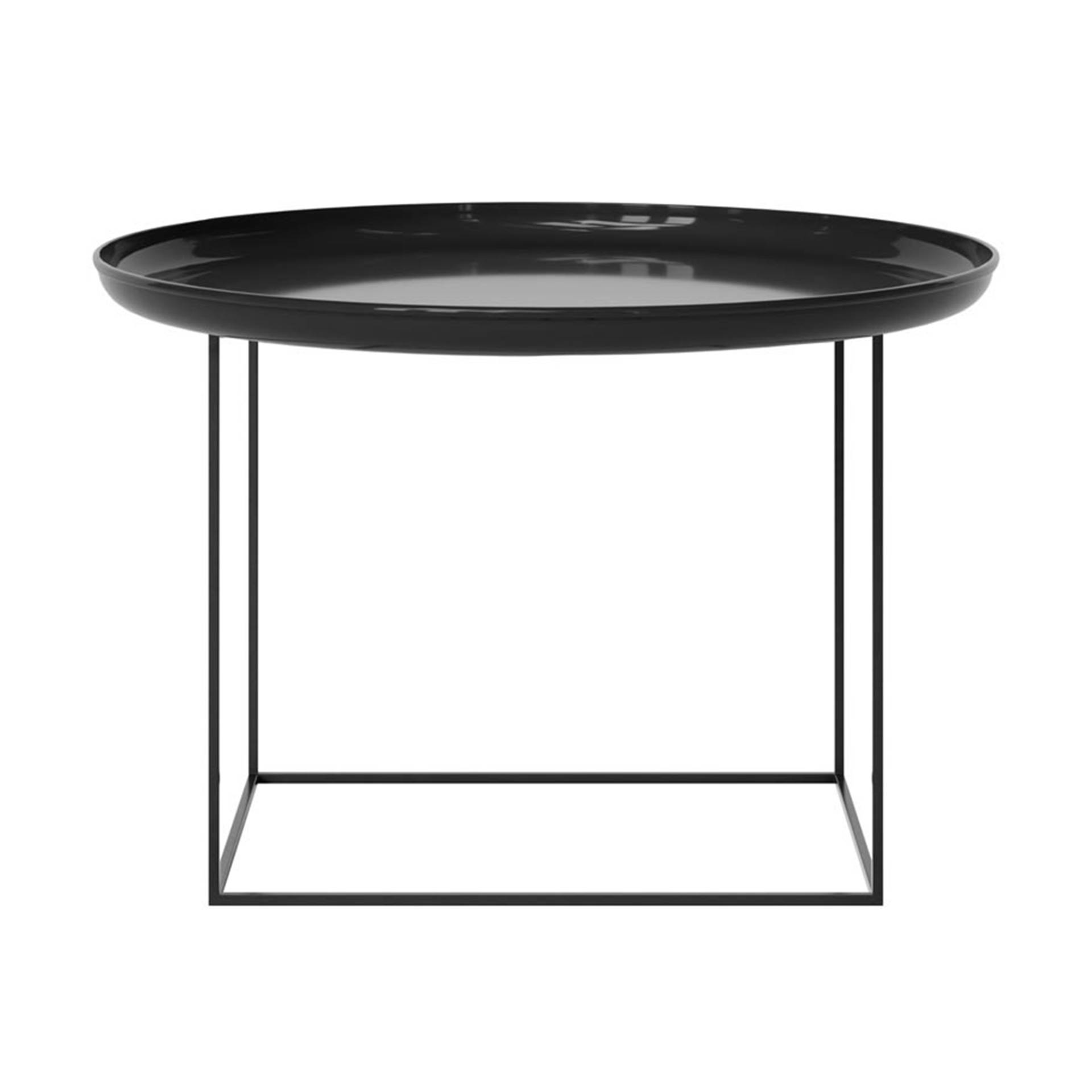 NORR 11 - Duke Medium Beistelltisch Ø 70cm lackiert - obsidian/glänzend/Tischplatte abnehmbar/H: 39cm von NORR 11
