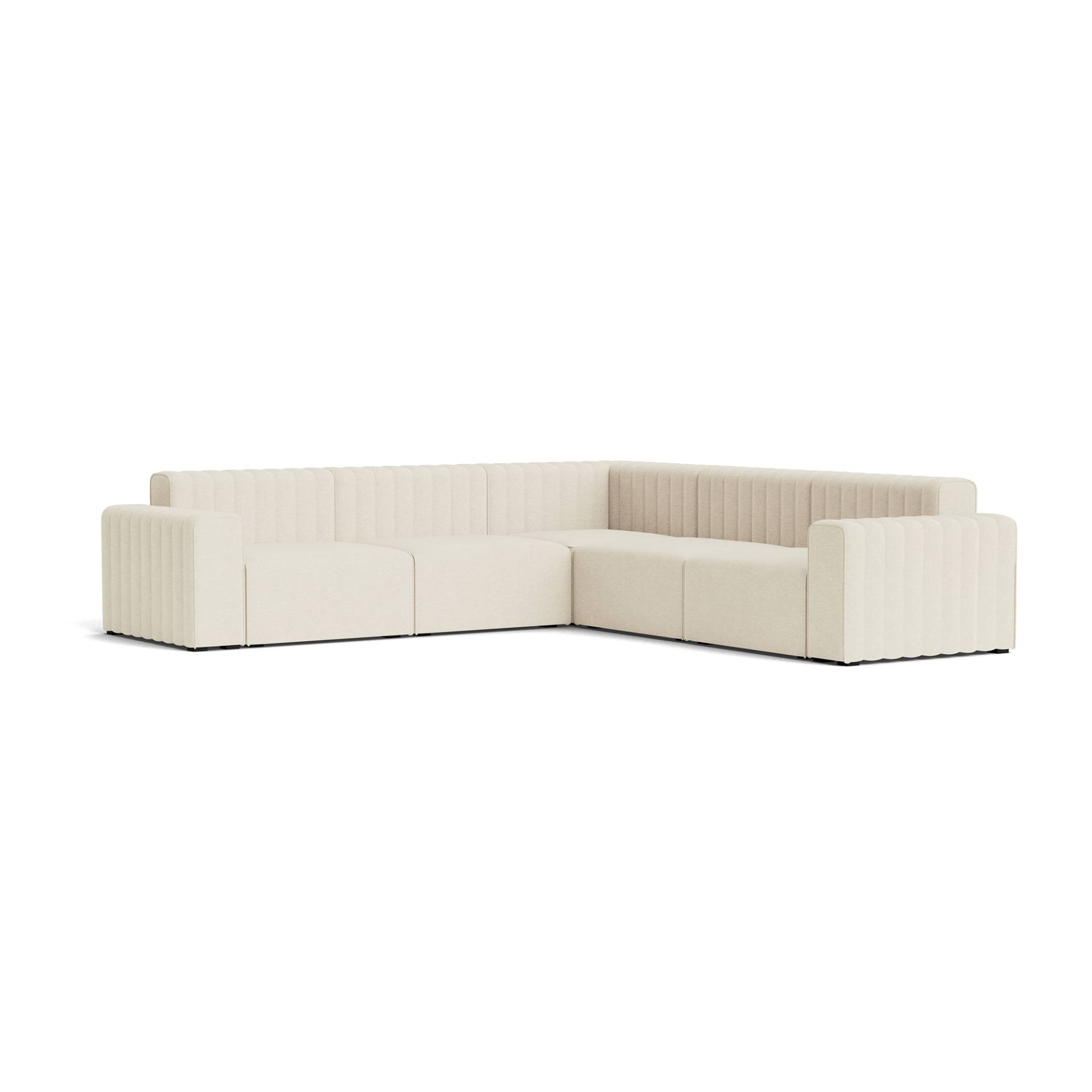 NORR 11 - Riff Modular Ecksofa - cremeweiß/Barnum Bouclé/BxHxT 277x70x92cm von NORR 11